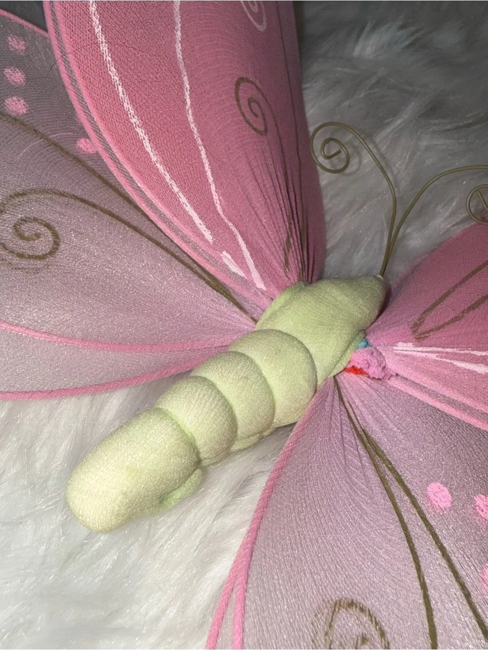 Vintage Pink Butterfly Nursery Wall Decor – 3D Fabric Wall Hanging – FairyCore